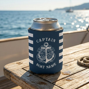 Rafraîchisseur Pour Canette Ancre de nom de bateau de capitaine nautique perso