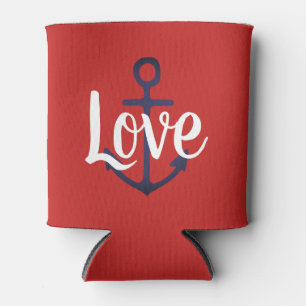 Rafraîchisseur Pour Canette Ancre marine bleu + LOVE
