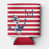 Rafraîchisseur Pour Canette Ancre marine Monogram Nautical Red Blancs (Devant)