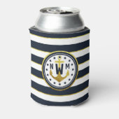 Rafraîchisseur Pour Canette Ancre nautique en marine et en or (Can Dos)