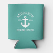 Rafraîchisseur Pour Canette Ancre nautique Maison de plage familiale (Devant)