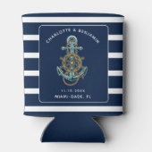 Rafraîchisseur Pour Canette Ancre nautique Plage Réception de mariage (Dos)