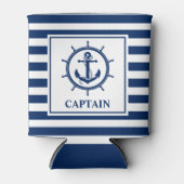 Rafraîchisseur Pour Canette Ancre nautique Roue à roue à rayures Capitaine (Devant)