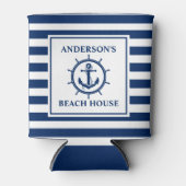 Rafraîchisseur Pour Canette Ancre nautique Roue Plage rayée (Devant)