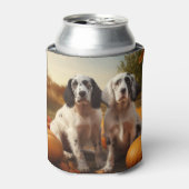 Rafraîchisseur Pour Canette Anglais Setter Puppy Automne Citrouille de plaisir (Can devant)