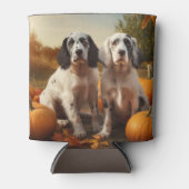 Rafraîchisseur Pour Canette Anglais Setter Puppy Automne Citrouille de plaisir (Devant)