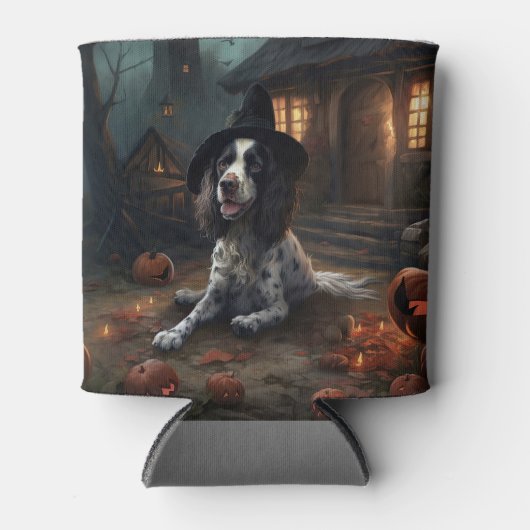 Rafraîchisseur Pour Canette Anglais Springer espagnol Citrouille Halloween eff (Devant)