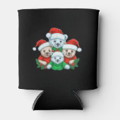 Rafraîchisseur Pour Canette Animal assis dans la neige avec lumières Noël Père (Devant)