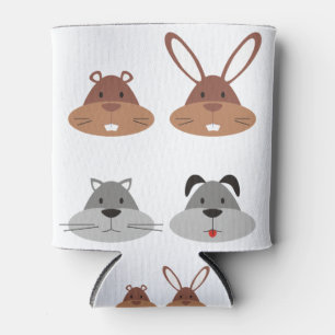 Rafraîchisseur Pour Canette Animal Cartographie Chien Chat Gopher Heads Rabbit