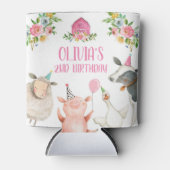 Rafraîchisseur Pour Canette Animaux de ferme Barnyard Pink Farmhouse Favoriser (Devant)