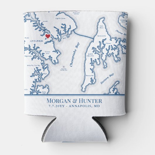 Rafraîchisseur Pour Canette Annapolis Kent Island Carte Mariage Faveur Boire (Devant)