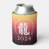 Rafraîchisseur Pour Canette Année du Dragon 龍 Rouge Or chinois Nouvel An (Can devant)