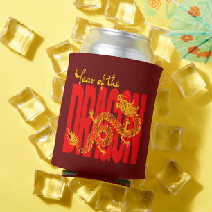 Rafraîchisseur Pour Canette Année du Dragon Rouge Or