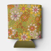 Rafraîchisseur Pour Canette Années 1960, 1970 Vert & Orange Retro Floral (Dos)