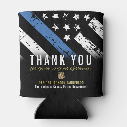 Rafraîchisseur Pour Canette Anniversaire de la retraite de la police Indicateu (Dos)