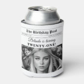 Rafraîchisseur Pour Canette Anniversaire Journal amusant noir & blanc photo (Can devant)