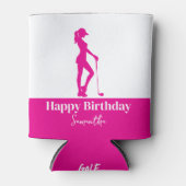 Rafraîchisseur Pour Canette Anniversaire rose fille de golf Monogramme (Devant)