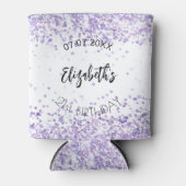Rafraîchisseur Pour Canette Anniversaire violet blanc confetti (Devant)