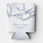 Rafraîchisseur Pour Canette Apalachicola Floride Carte Mariage Favor (Devant)