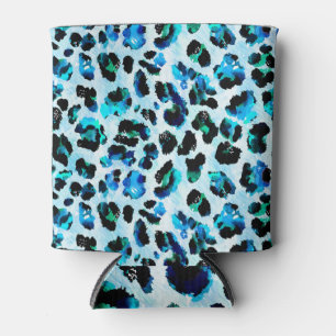 Rafraîchisseur Pour Canette Aquarelle Abstraite Motif de peau léopard