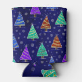 Rafraîchisseur Pour Canette Aquarelle Arbres de Noël : Motif forestier. (Dos)