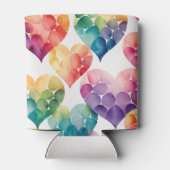 Rafraîchisseur Pour Canette Aquarelle arc-en-ciel Valentines coeur motif (Dos)