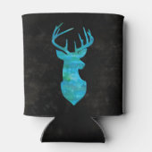 Rafraîchisseur Pour Canette Aquarelle bleue Cerf Silhouette (Dos)