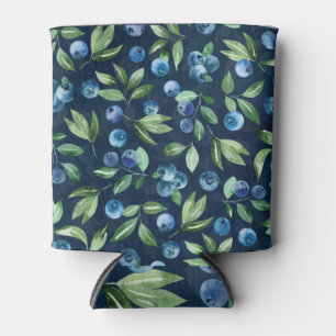 Rafraîchisseur Pour Canette Aquarelle Blueberry Dark Arrière - plan Motif