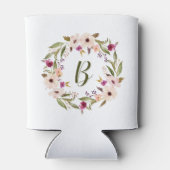 Rafraîchisseur Pour Canette Aquarelle Bohème Floral Wreath Monogramme (Dos)