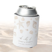 Rafraîchisseur Pour Canette Aquarelle Coquillages Perles Mariage Nautique Favo