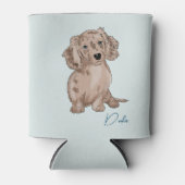 Rafraîchisseur Pour Canette aquarelle dachshund merle on peut refroidir (Devant)