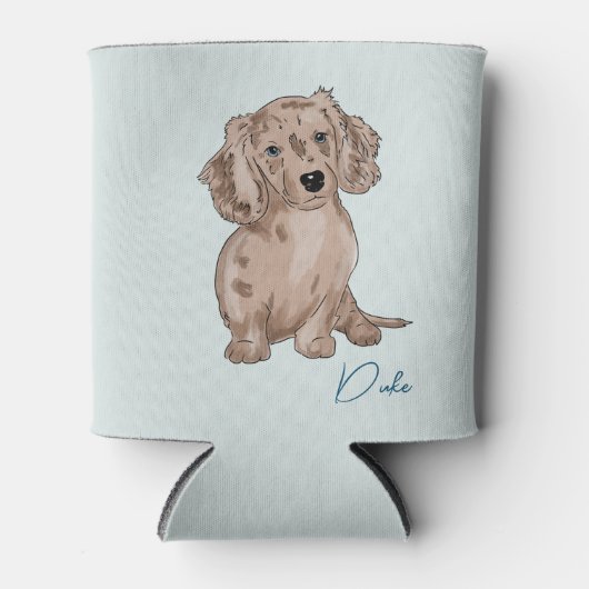 Rafraîchisseur Pour Canette aquarelle dachshund merle on peut refroidir (Devant)