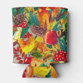 Rafraîchisseur Pour Canette Aquarelle d'automne Feuilles Champignons Motif (Dos)