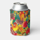 Rafraîchisseur Pour Canette Aquarelle d'automne Feuilles Champignons Motif (Can Dos)