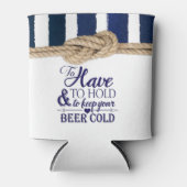 Rafraîchisseur Pour Canette Aquarelle de noeud nautique Mariage de rayures de  (Devant)