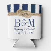 Rafraîchisseur Pour Canette Aquarelle de noeud nautique Mariage de rayures de  (Dos)