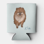 Rafraîchisseur Pour Canette aquarelle de tan Poméranien sur peut refroidir (Devant)