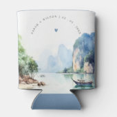 Rafraîchisseur Pour Canette Aquarelle douce Côte Thaïlande Mariage marin (Dos)