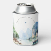 Rafraîchisseur Pour Canette Aquarelle douce Côte Thaïlande Mariage marin (Can Dos)