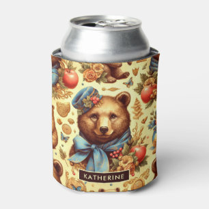 Rafraîchisseur Pour Canette Aquarelle d'ours Vintage