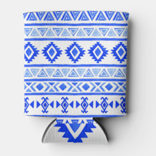 Rafraîchisseur Pour Canette Aquarelle ethnique Aztec, motif géométrique.