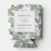 Rafraîchisseur Pour Canette Aquarelle Eucalyptus Mariage de fleurs vertes (Dos)