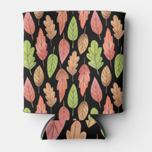 Rafraîchisseur Pour Canette Aquarelle feuilles d'automne : motif transparent