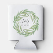Rafraîchisseur Pour Canette Aquarelle feuillue Wreath Wedding Favor (Dos)