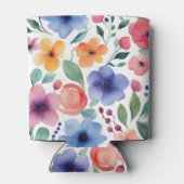 Rafraîchisseur Pour Canette Aquarelle fleurs botaniques marié marié Mariage (Dos)