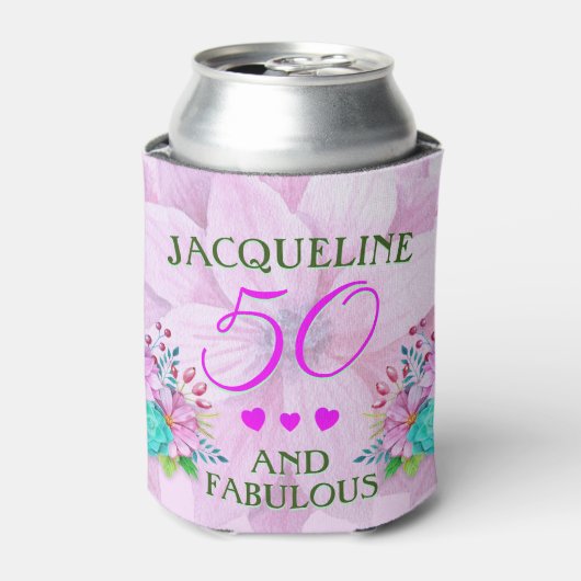 Rafraîchisseur Pour Canette Aquarelle Floral 50 et Fabulous (Can devant)