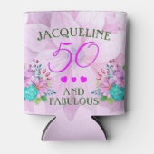 Rafraîchisseur Pour Canette Aquarelle Floral 50 et Fabulous (Devant)