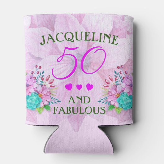 Rafraîchisseur Pour Canette Aquarelle Floral 50 et Fabulous (Dos)