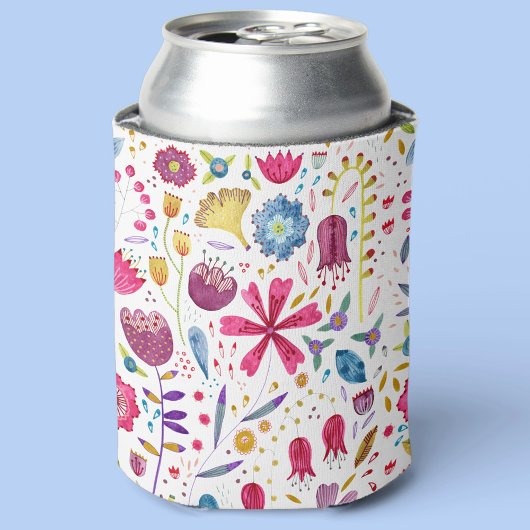 Rafraîchisseur Pour Canette Aquarelle Florale