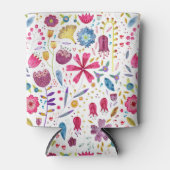 Rafraîchisseur Pour Canette Aquarelle Florale (Devant)